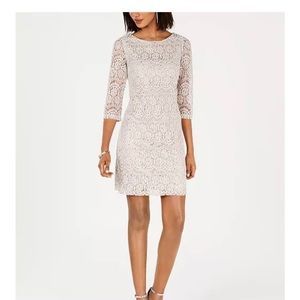 Petite Jessica Howard white lace dress